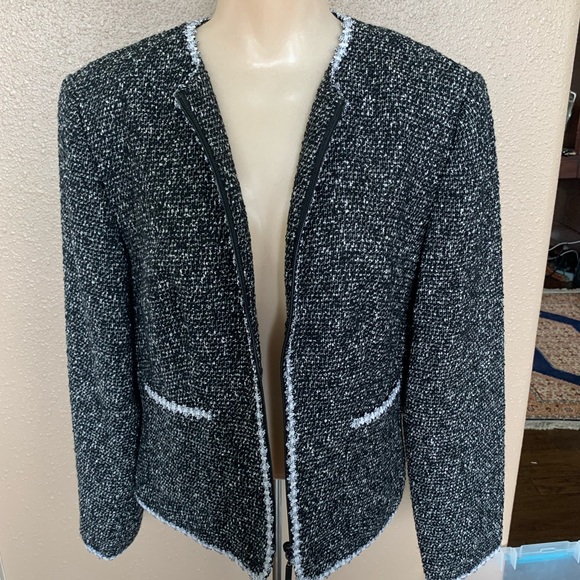 M.X.I black and white tweed coat Size 10 - Picture 2 of 4